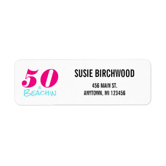 Fun 50 & Beachin Hot Pink Aquamarine Black Text