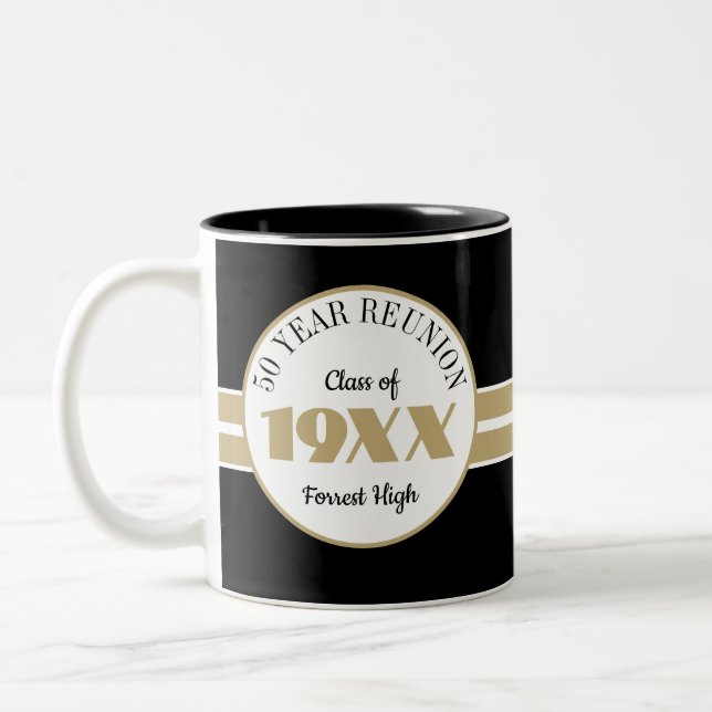 Fun! 50 year class reunion gift mug (Left)