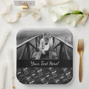 Fun 50th Birthday Party Personalized Monogram Paper Plate