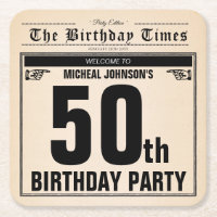 Fun 50th Birthday Vintage Old Newspaper Custom