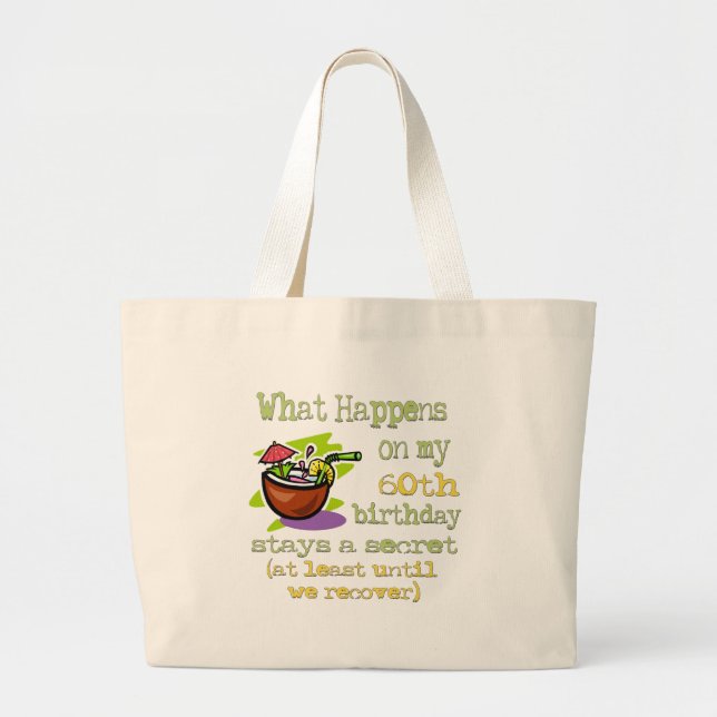 Fun 60th Birthday Gifts Large Tote Bag (Front)
