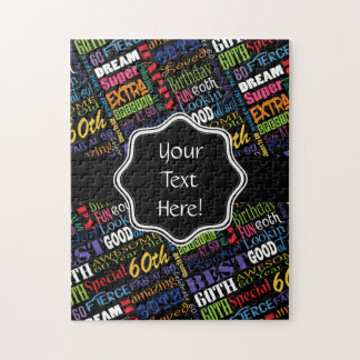 Fun 60th Birthday Party Personalised Monogram Jigsaw Puzzle