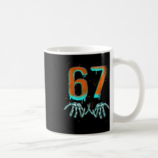 Fun 67 Meme Halloween Skeleton  Coffee Mug (Right)