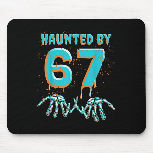 Fun 67 Meme Halloween Skeleton Hand Haunted  Mouse Pad (Front)
