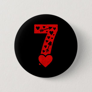 Fun 67 Number 6-7 6 7 Matching Valentine Six Seven 6 Cm Round Badge