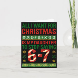 Fun 67 Six Seven Squad Meme Christmas Ugly Sweater Card