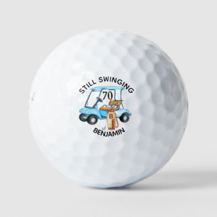 Fun 70TH Birthday Party Custom Cart Monogram Name  Golf Balls