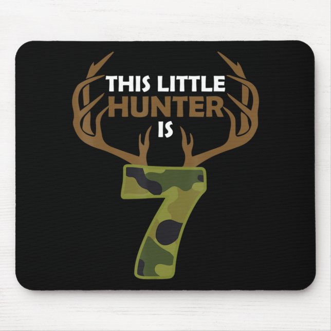 Fun 7th Birthday 7 Year Old Deer Hunter Gift For B Mouse Pad (Front)