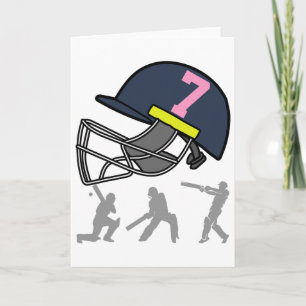 Fun 7th Birthday Cricket Player Boys Kids 7 Year O Card