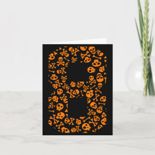 Fun 8th Birthday Skull Halloween Themed 8 Years Card