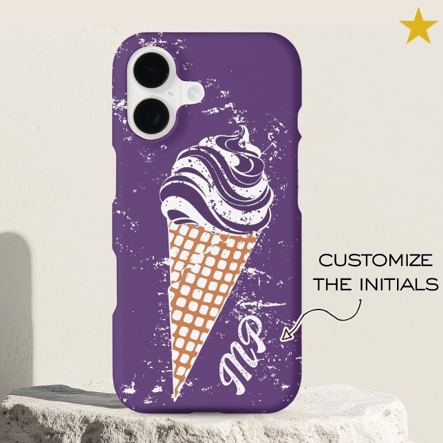 Fun 90s Purple Graffiti Ice Cream Cone Custom Name (Creator Uploaded)