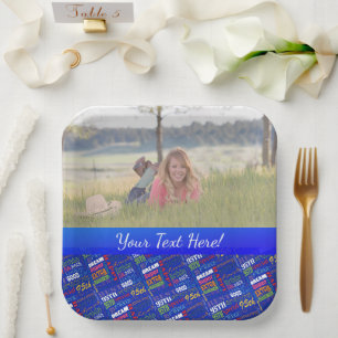 Fun 95th Birthday Party Personalised Monogram Paper Plate