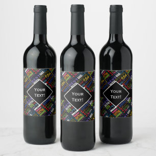 Fun 95th Birthday Party Personalised Monogram Wine Label