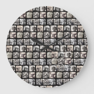 Fun 9 Photo Collage Pictures Large Clock