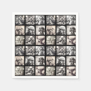 Fun 9 Photo Collage Pictures Napkin