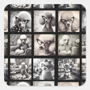 Fun 9 Photo Collage Pictures Square Sticker