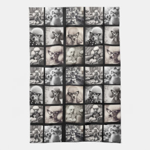 Fun 9 Photo Collage Pictures Tea Towel