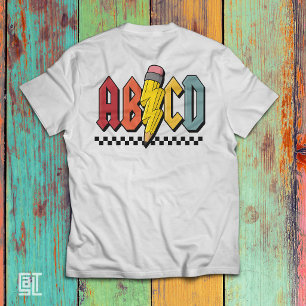 Fun ABCD Pencil Alphabet Graphic Design T-Shirt