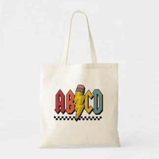 Fun ABCD Pencil Alphabet Graphic Design Tote Bag