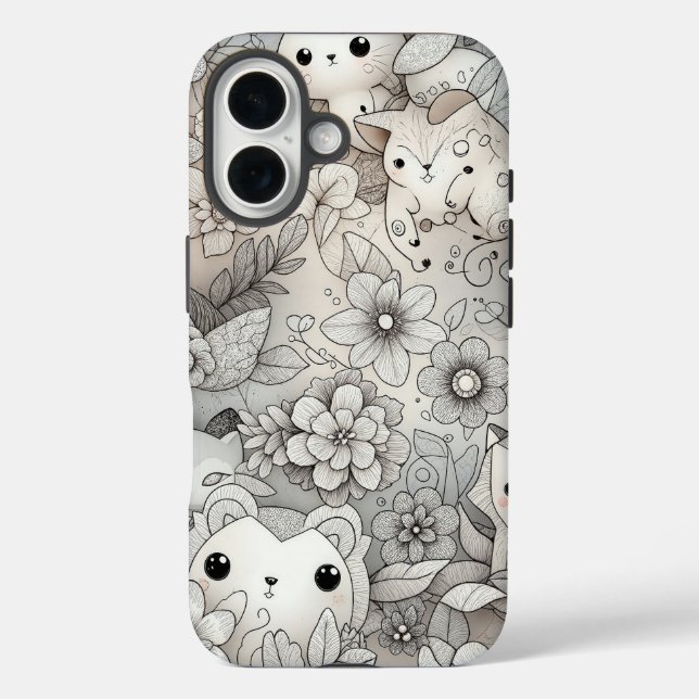 Fun Abstract Animal Collection Case-Mate iPhone Case (Back)