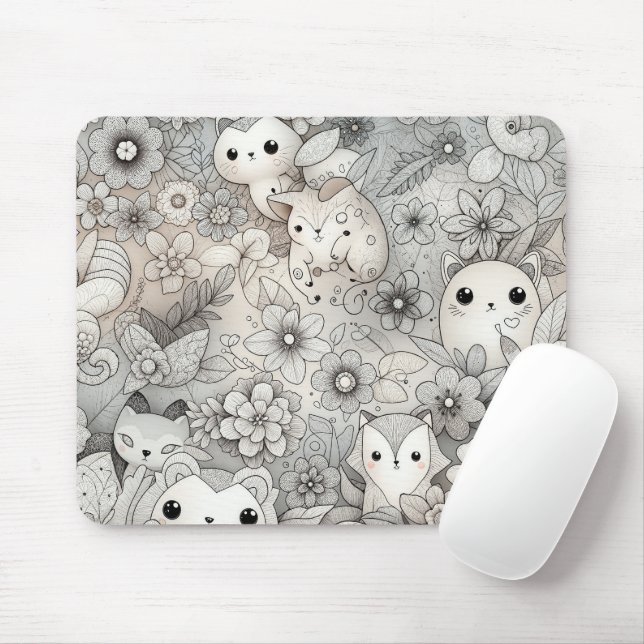 Fun Abstract Animal Collection Mouse Pad (With Mouse)