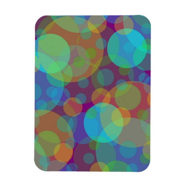 Fun Abstract Art Colourful Circles Magnet (Vertical)