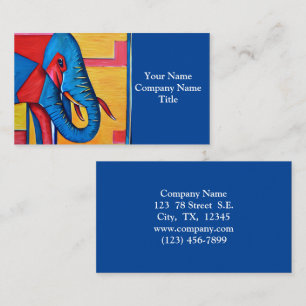 Fun Abstract Artsy Little Elephant Business Card