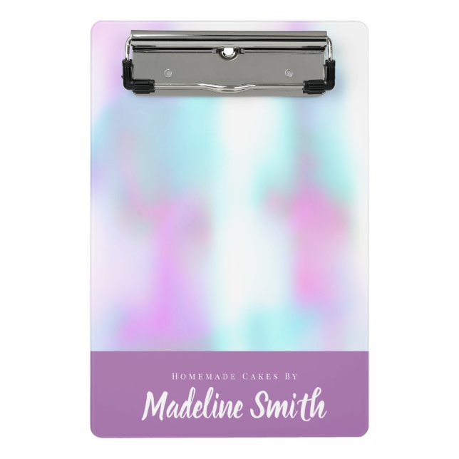 Fun Abstract Homemade Cake Bakery Mini Clipboard (Front)
