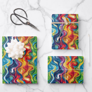 fun abstract lovers party tiled wrapping paper sheet