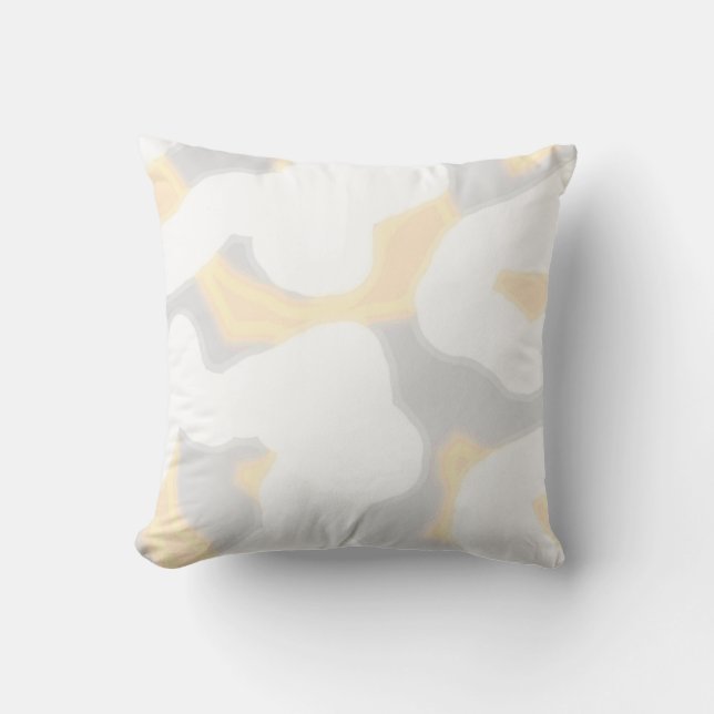 fun abstract modern grey white peach artistic cushion (Front)