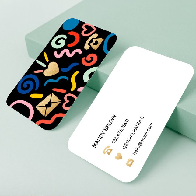 Fun Abstract Pattern Social Media Influencer  Business Card (Creator Uploaded)