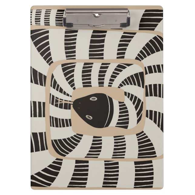 Fun Abstract Striped Banded Snake | Snake Lovers Clipboard (Front)