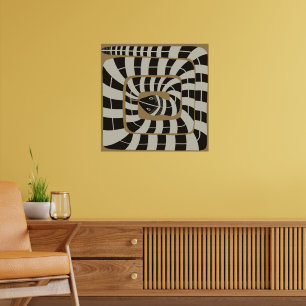 Fun Abstract Striped Snake Earthy Brown Neutral Poster