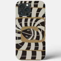 Fun Abstract Striped Snake in Brown Neutral Tones