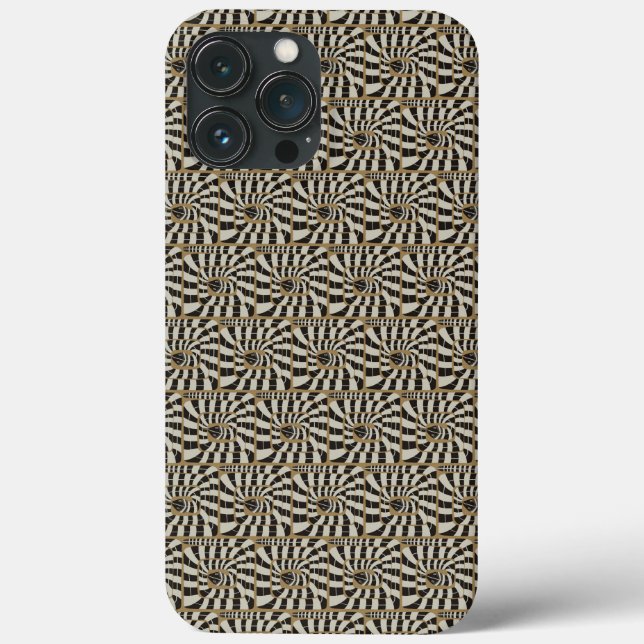 Fun Abstract Striped Snake in Brown Neutral Tones Case-Mate iPhone Case (Back)