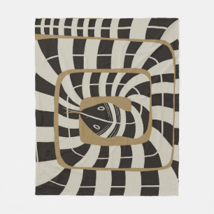 Fun Abstract Striped Snake in Brown Neutral Tones Fleece Blanket