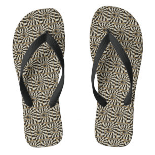 Fun Abstract Striped Snake in Brown Neutral Tones Jandals