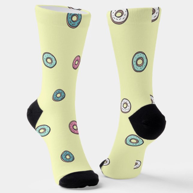 Fun Adorable Colourful Doughnuts Socks (Angled)