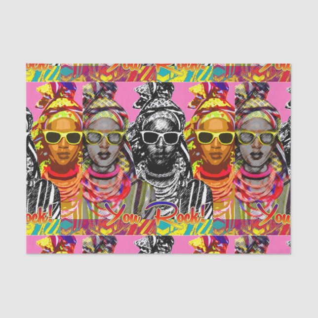 Fun African Fashion Tissue Paper (Front)