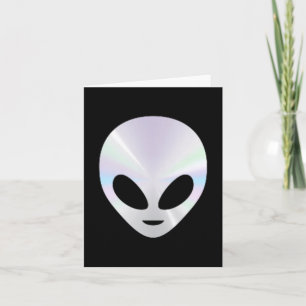 Fun Alien Head Cute Alien Funny UFO Women Men Card