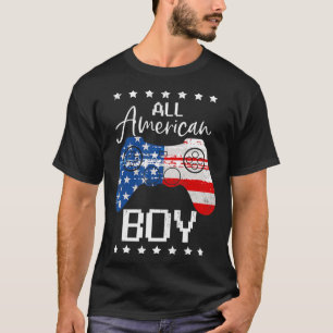 Fun All American Boys 4th July  Son Video Game USA T-Shirt
