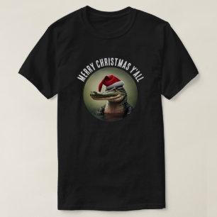 Fun Alligator in Santa Hat  T-Shirt