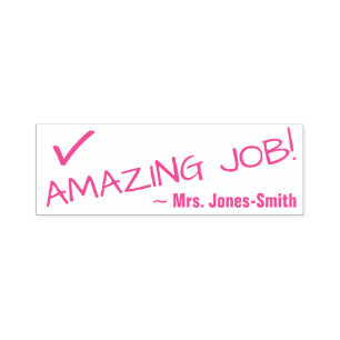 Fun "AMAZING JOB!" Grading Rubber Stamp