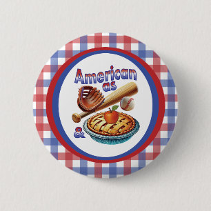 Fun American as Baseball & Apple Pie 6 Cm Round Badge