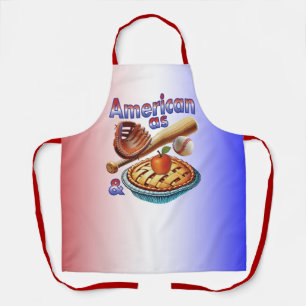 Fun American as Baseball & Apple Pie Apron