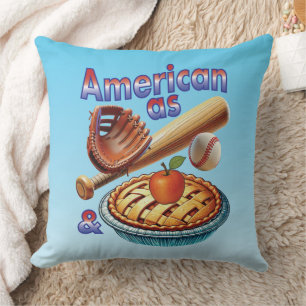 Fun American as Baseball & Apple Pie  Cushion