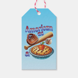 Fun American as Baseball & Apple Pie  Gift Tags