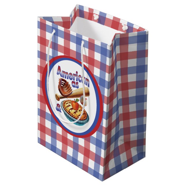 Fun American as Baseball & Apple Pie  Medium Gift Bag (Back Angled)