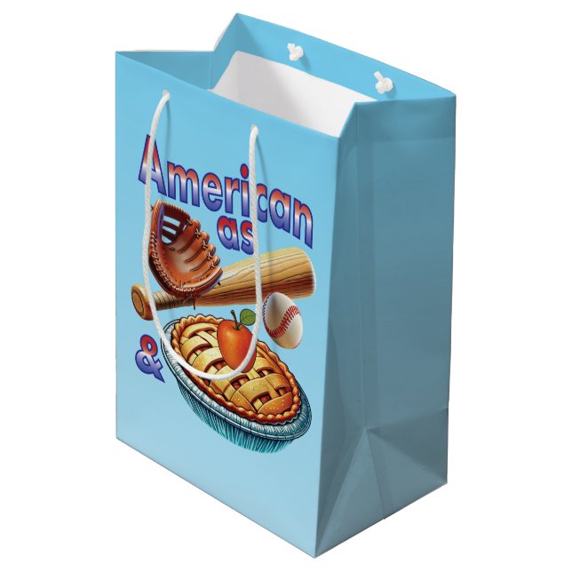 Fun American as Baseball & Apple Pie  Medium Gift Bag (Back Angled)