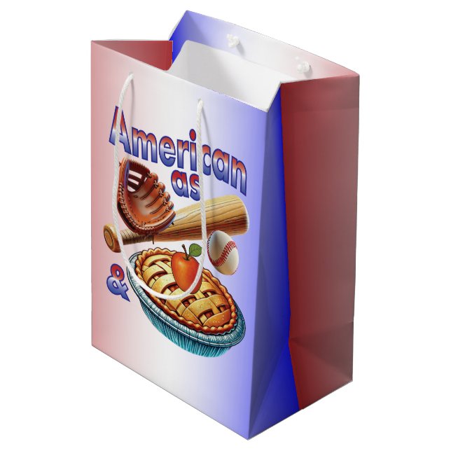 Fun American as Baseball & Apple Pie  Medium Gift Bag (Back Angled)